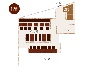 麺どころ晃庵　京都駅前店フロアー図